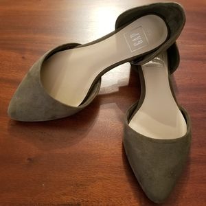 Gap green suede pointed toe flats